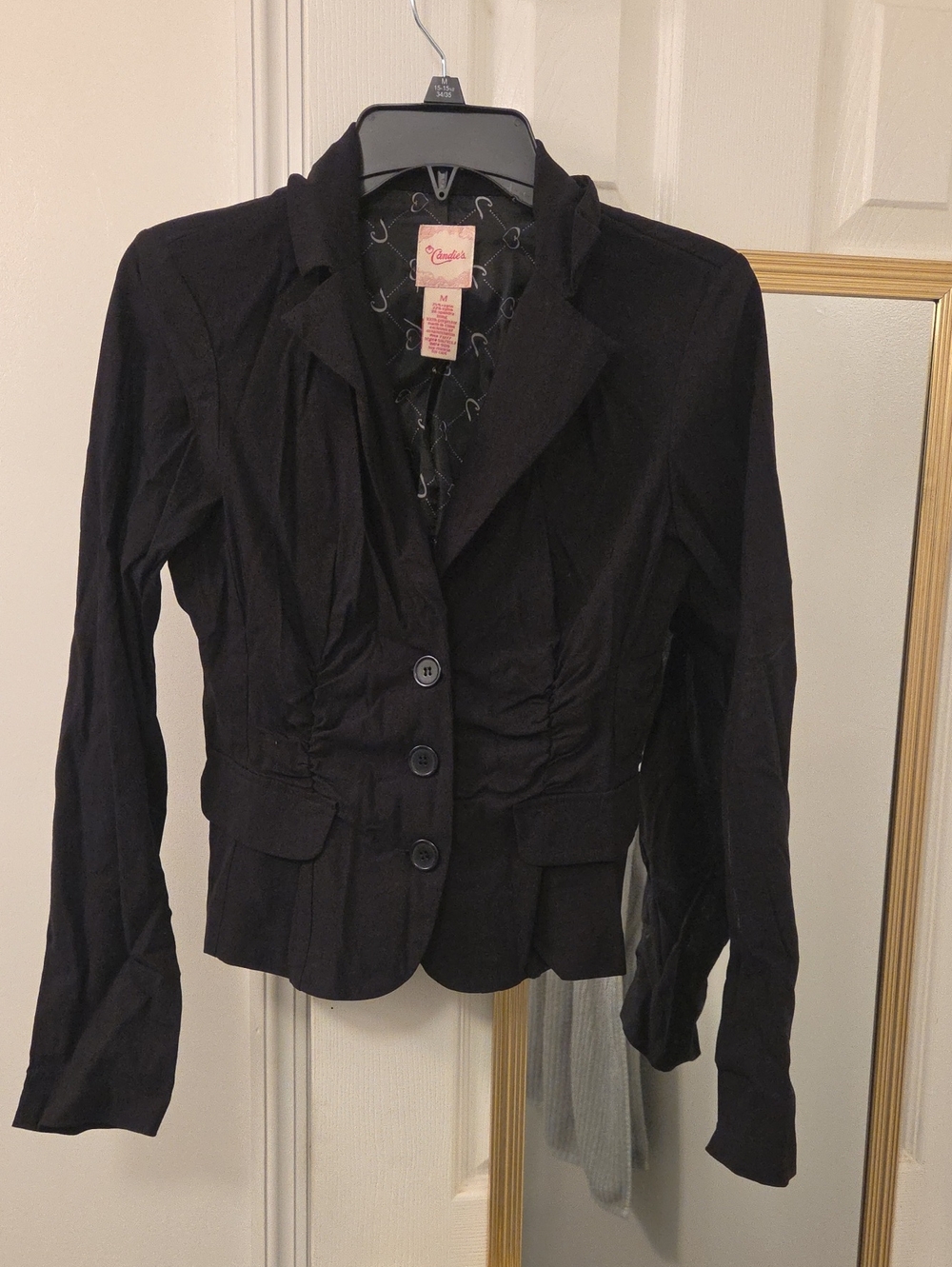 Candie's Black Tailored Button-Front Blazer